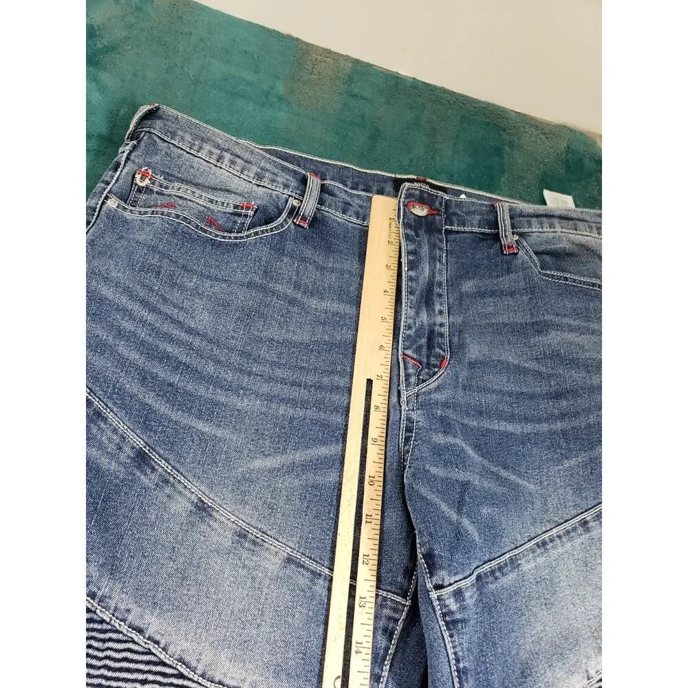 True Religion Jeans Size 36x32 Mens Blue Stretch Pants Rocco Relaxed Skinny NWT